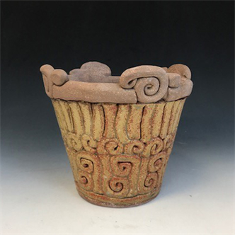 2250 Taste of Art Ceramics - Spring Flower Pot with Coil Design