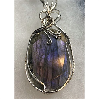 NEW! 5293. Sterling Silver Wire-Wrapped Cabochon Pendant Workshop