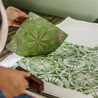 42026. Online: Visiting Artist- Designing & Block Printing Geometric Repeat Pattern on Fabric