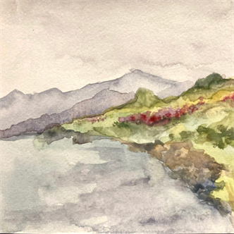 4162. Spring Watercolor Landscape and Mixed Media