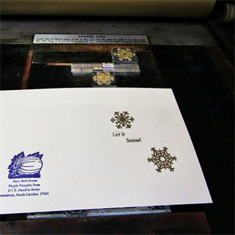 42009. Letterpress Printing Holiday Cards