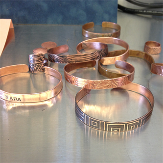 5550. Taste of Art - Copper Cuffs and Rings