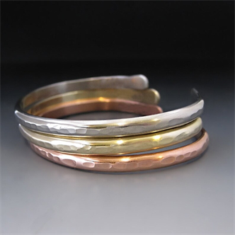 5550. Taste of Art - Copper Brass and Silver Cuffs