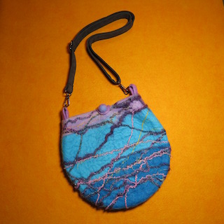 Wet Felted Purse on a Ball