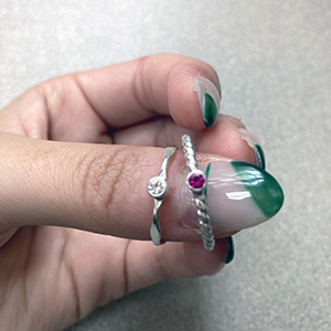 Class Image Taste of Art XL - Silver Ring with Tube-Set Birthstone