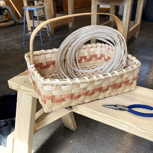 Class Image Weaving a Market Basket