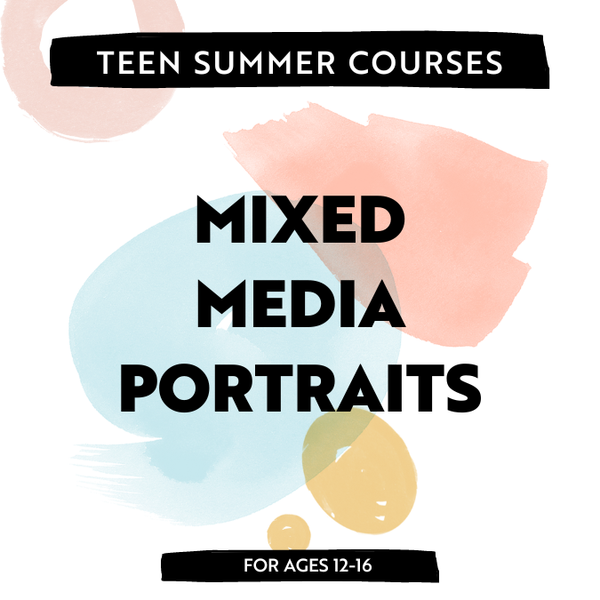 Class Image Mixed Media Portraits | Mixed Media 4 | AM Ages 12-16