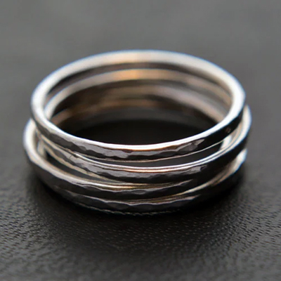 Class Image Silver Stacking Rings Workshop
