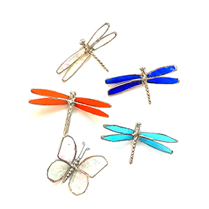 Class Image 3-D Stained Glass Butterflies and Dragonflies