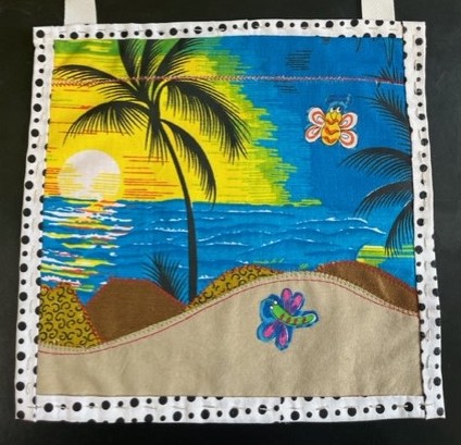 Class Image Painting a Carribean Landscape with Fabric | Ages 10-14