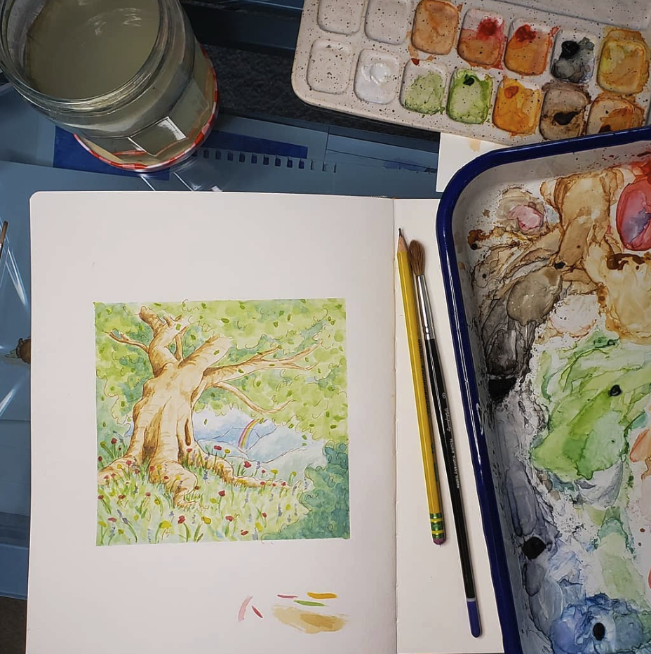 Class Image Watercolor + Ink: Botanicals + Tree Illustration | Ages 9-16