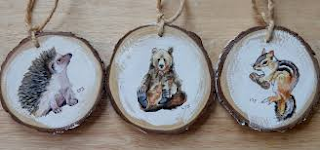 Class Image Painting Wooden Ornaments:  Animal Portraits