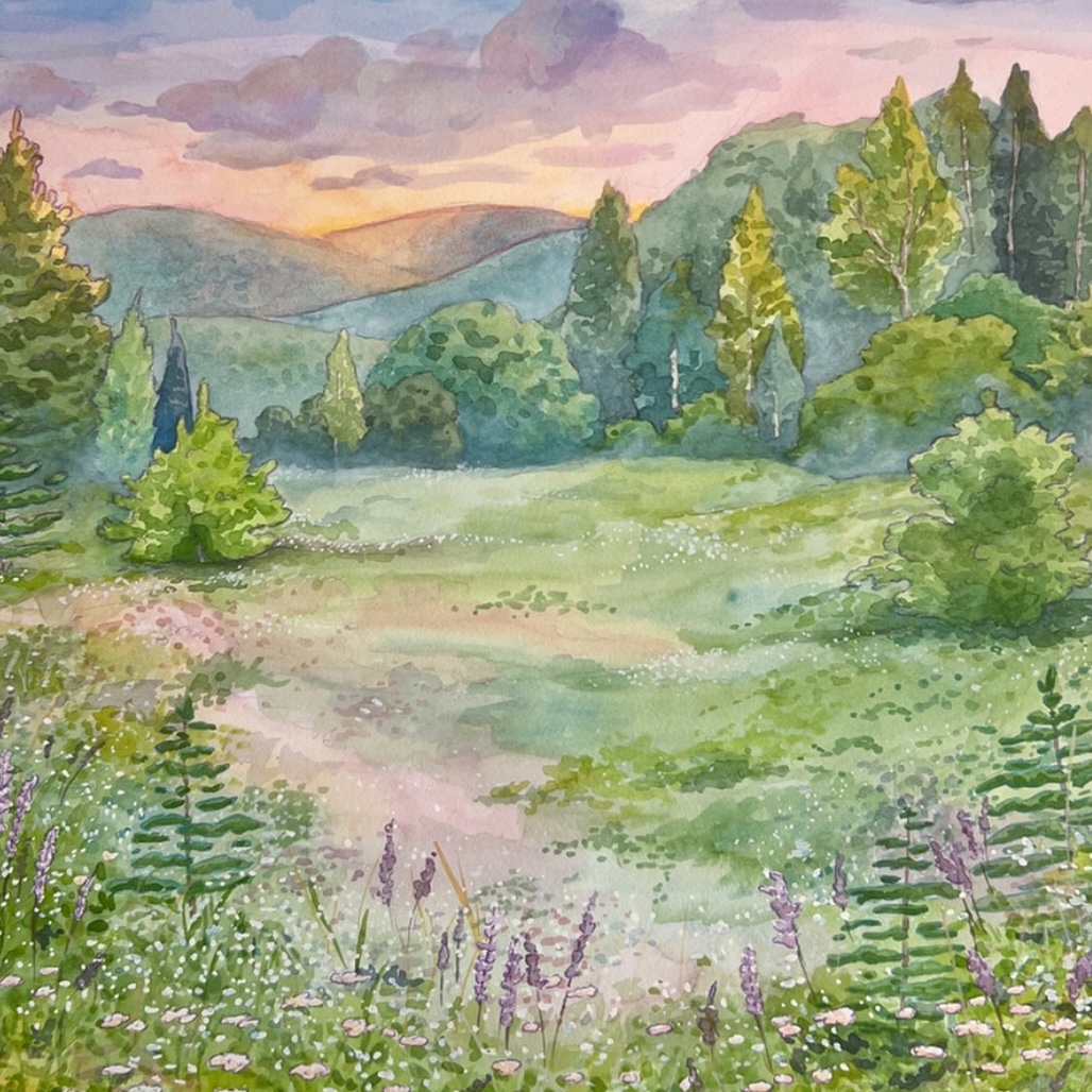 Class Image Mixed Media Landscapes | Ages 9-11