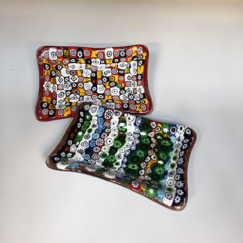 Class Image Fused Glass Soap Dish or Trinket Dish