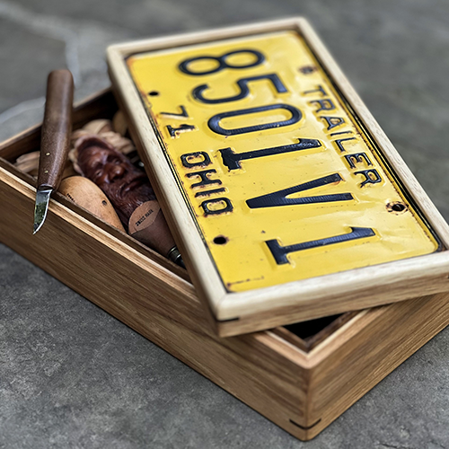 Class Image Antique License Plate Lid Box