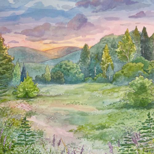 Class Image Watercolor Landscapes Techniques